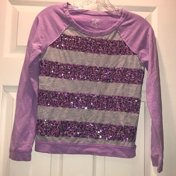 (5/$25) Justice lavender sequined sweatshirt - Picture 1 of 3